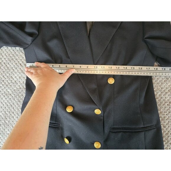 PENDLETON Vintage Double Breasted Blazer Jacket 100% Virgin Wool Black Career - Picture 6 of 13